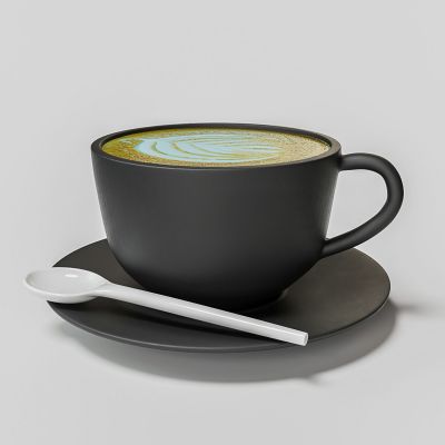 黑瓷咖啡杯咖啡拉花