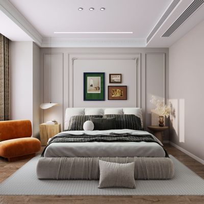 法式主卧室双人床组合