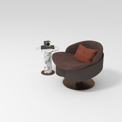 现代休闲单人沙发边几组合