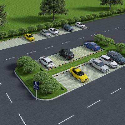 现代 户外停车场 停车场