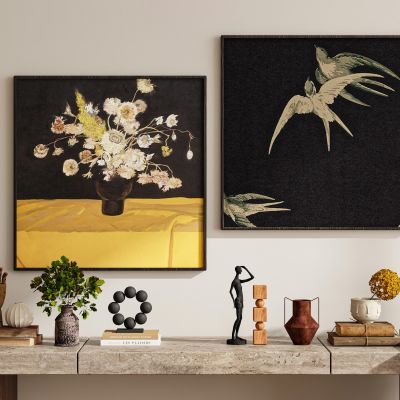 现代极简新中式侘寂中古风挂画装饰画组合