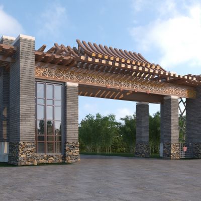 新中式景区大门