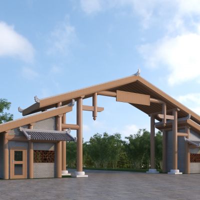 新中式景区大门 景区门头 入口大门