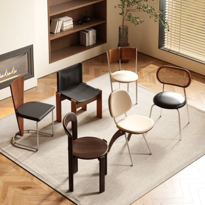 现代中古风单椅 餐椅组合