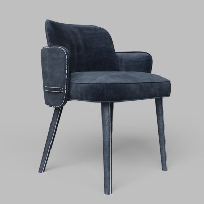 现代蓝色布艺餐椅