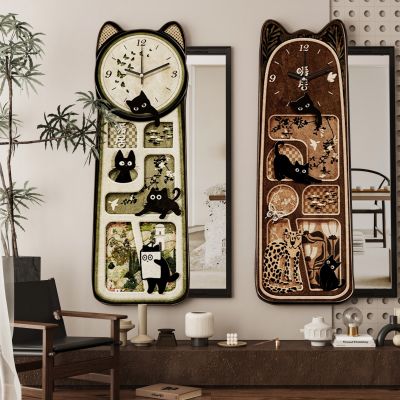 现代中古风新中式简约镜子挂画装饰画