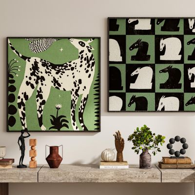 现代极简新中式侘寂中古风挂画装饰画组合