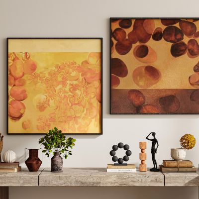 现代极简新中式侘寂中古风挂画装饰画组合