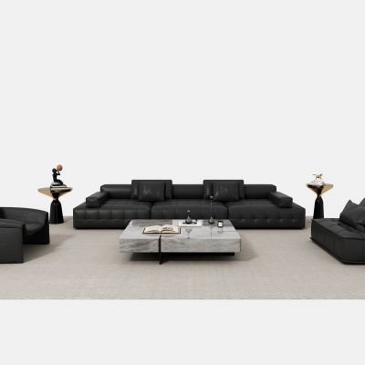 意式皮沙发组合