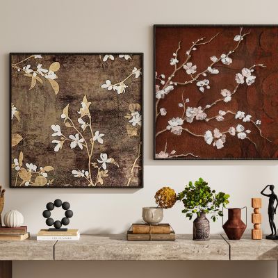 现代极简新中式侘寂中古风挂画装饰画组合