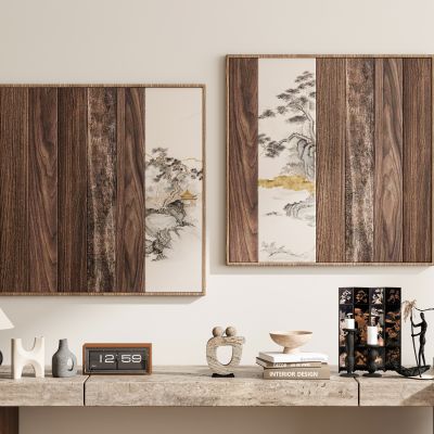 现代新中式侘寂中古风装饰画挂画