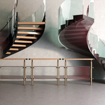 现代旋转楼梯 楼梯 栏杆