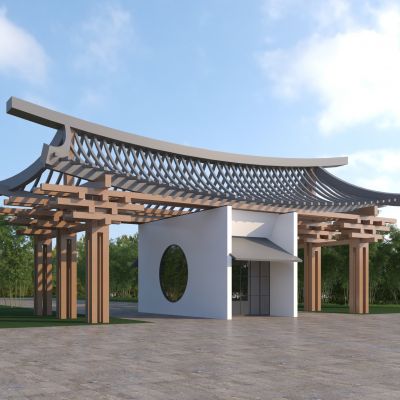 新中式景区大门