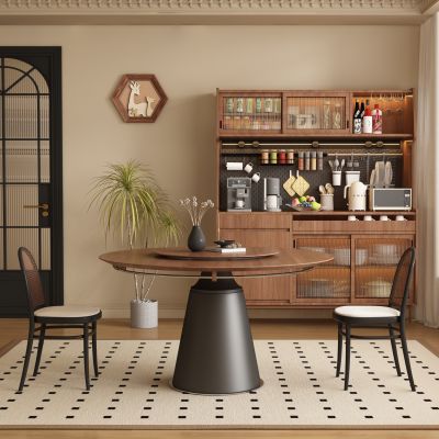 中古风法式餐厅 圆餐桌椅