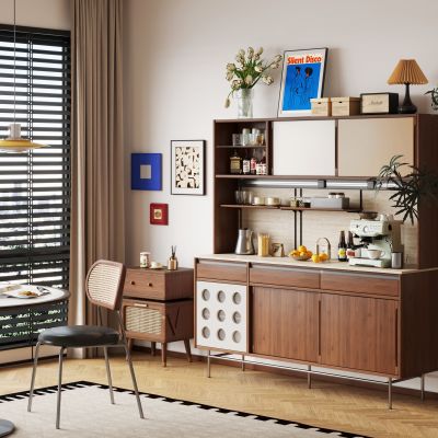 现代中古风餐边柜 客厅储物柜  中古风边柜