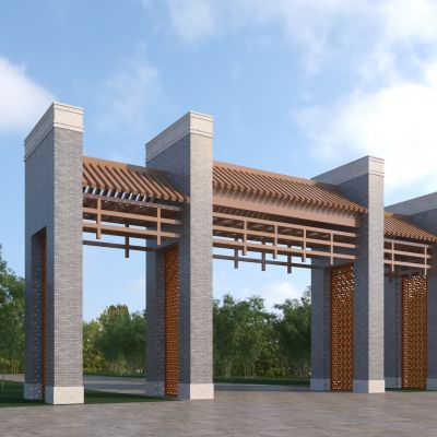 新中式景区大门 景区门头 入口大门