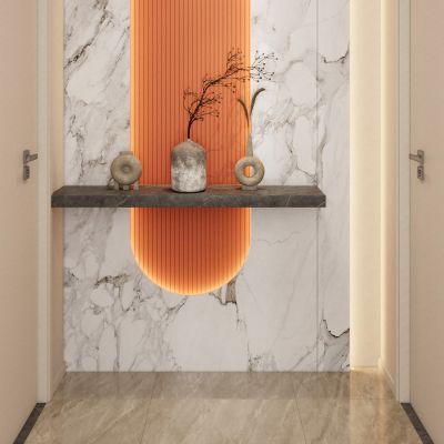 奶油 简约风 圆弧灯带 无主灯 走廊端景 玄关