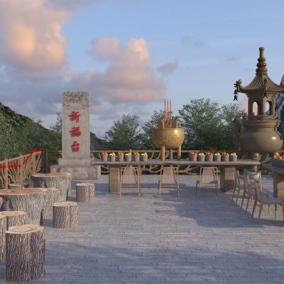 中式祈福广场景观