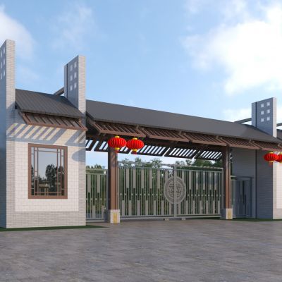 新中式景区大门 景区门头 入口大门