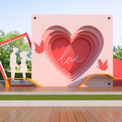 现代景观座椅  爱心美陈座椅