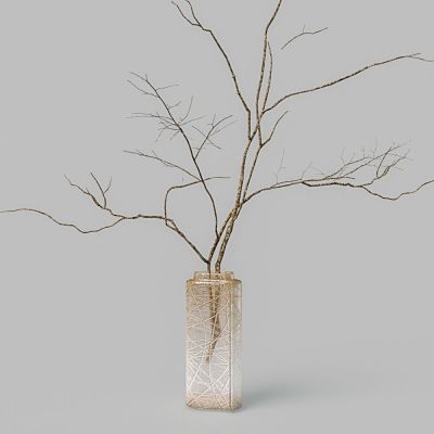 现代渐变花瓶干枝花