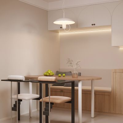 现代奶油风客餐厅