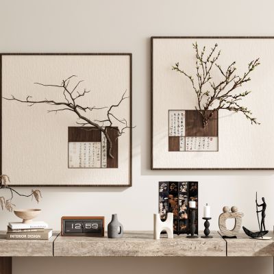 现代新中式侘寂中古风装饰画挂画