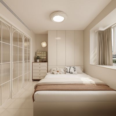 奶油风榻榻米卧室