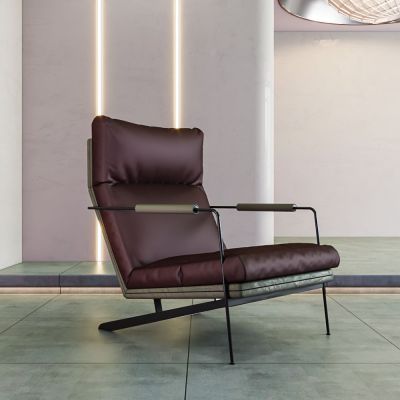 现代家居休闲椅涤纶布金属