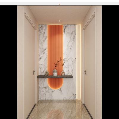 奶油 简约风 圆弧灯带 无主灯 走廊端景 玄关