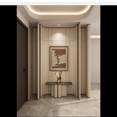 法式 奶油 中古风 波浪造型 环抱式 入户隔断 玄关