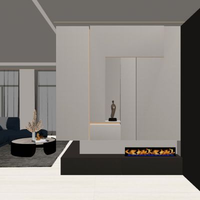 意式 奶油 轻奢风 几何叠级 线条造型 入户隔断 玄关