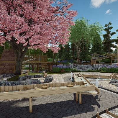 现代自然生态无动力儿童游乐森林系户外探险原木拓展训练公园景观