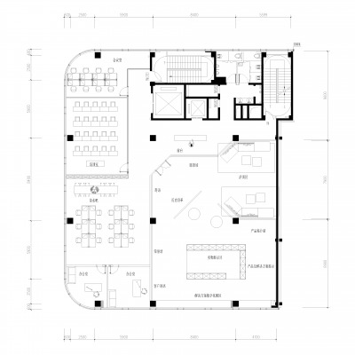 展厅展示平面布局CAD施工图