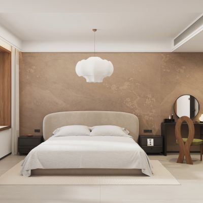 现代卧室  中古风卧室   现代简约卧室    飘窗茶台  衣柜