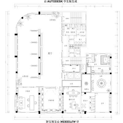 展厅展示平面布局CAD施工图