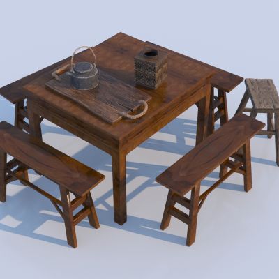 中式餐桌椅组合 八仙桌