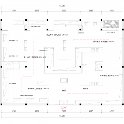 历史文物展厅展示平面布局
