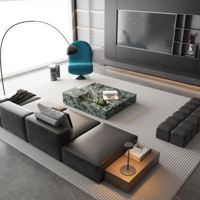 现代风格沙发茶几组合