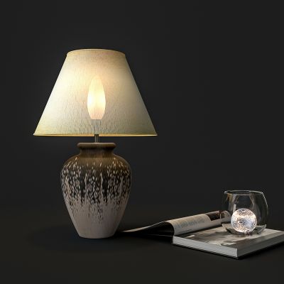 现代陶器灯罩台灯
