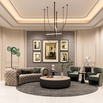 美式地下室3D模型