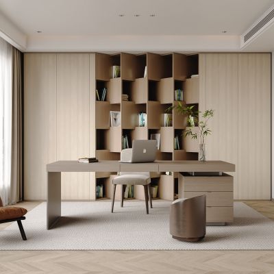 现代书房 书柜 休闲书房