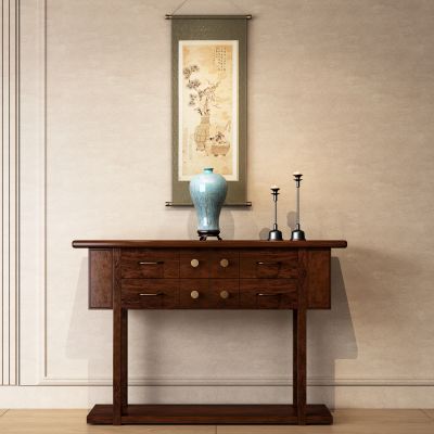 新中式玄关柜 玄关桌 端景台 挂画 边柜