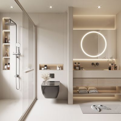 现代简约卫生间奶油风洗手间95