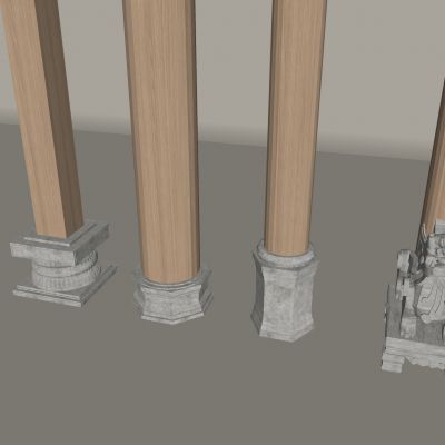  中式石墩子柱子 石鼓木柱柱础石 中式柱础木质柱子