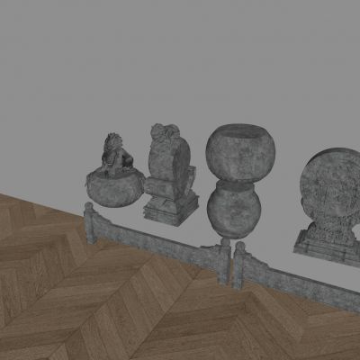 中式石狮子抱鼓石 石鼓门墩石雕石墩 石雕栏杆护栏