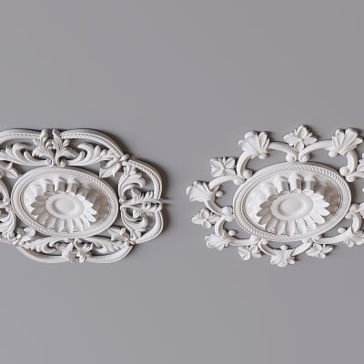 法式雕花石膏灯盘 欧式拼花石膏灯盘