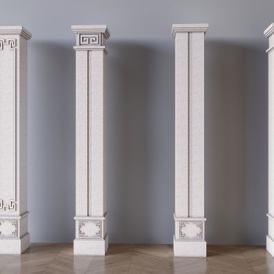 中式柱子包柱立柱3D模型