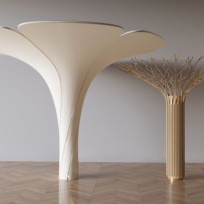 新中式树枝柱子 螺旋喇叭花瓣柱子 工业风异形装饰柱