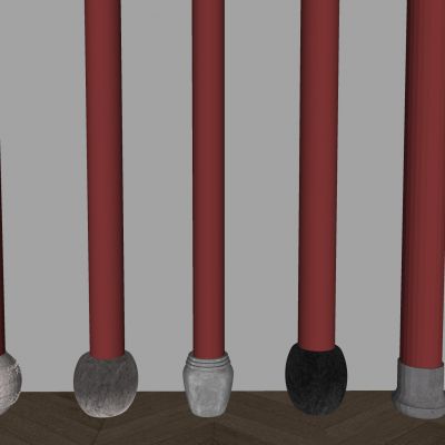 新中式柱子柱础石 木质圆柱柱基石柱堆